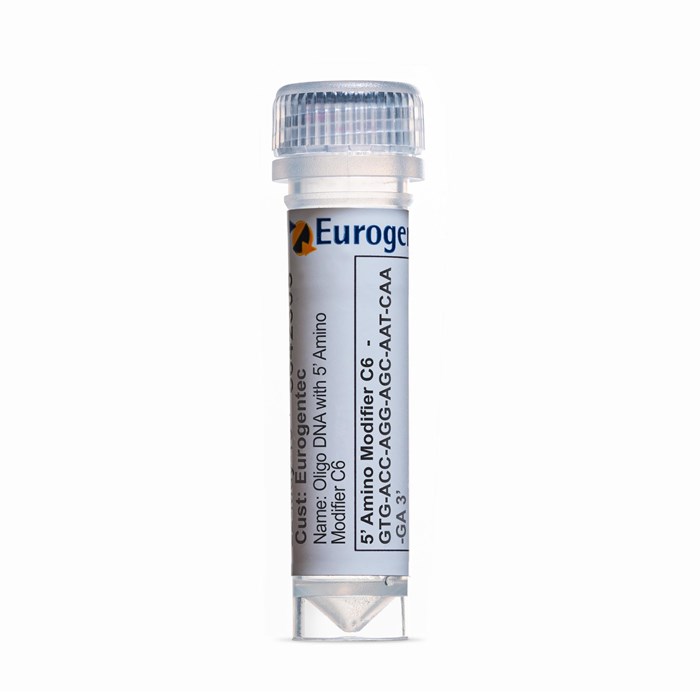 Example of a tube containing an Oligonucleotide with 5' Amino Modifier C6